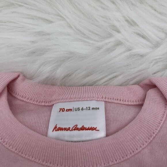 NEW HANNA ANDERSSON Long Sleeve Solid Bodysuit Pink 6-12 Months 70 - Picture 3 of 8